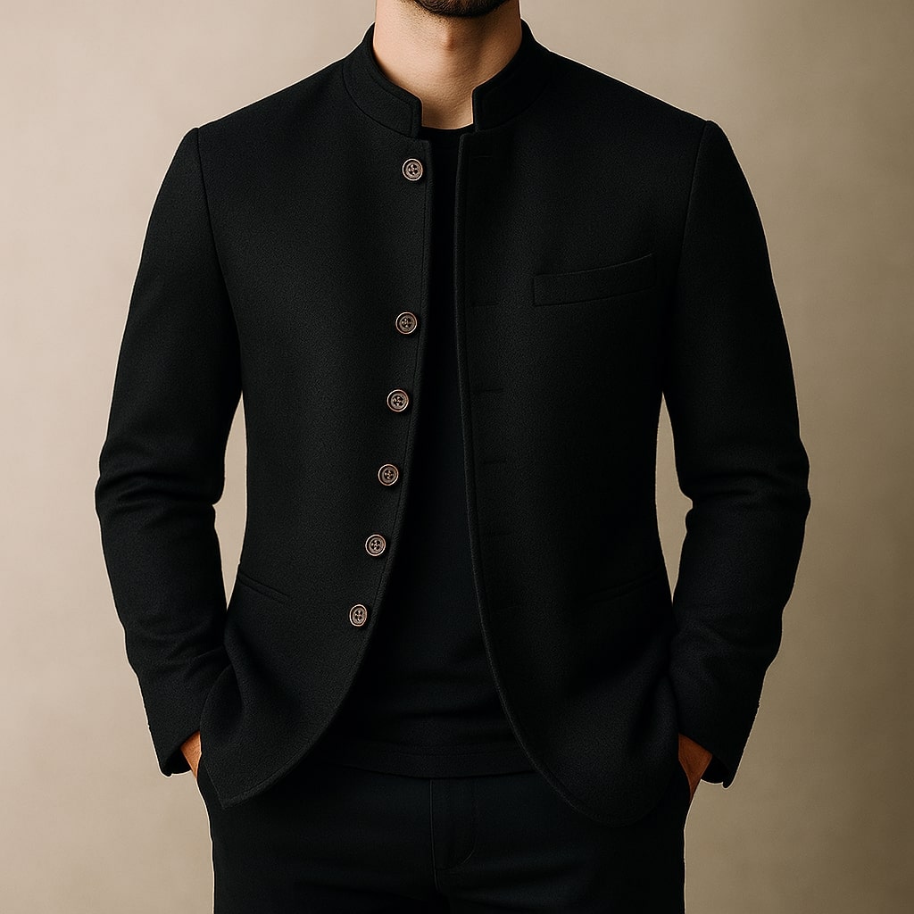 Men's Helsinki Wool Jacket – Stand-Collar Tailored Layer