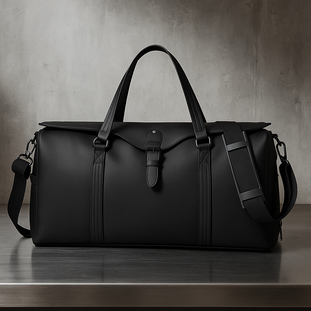 Men's Leather Trim Weekender Duffle - Travel Holdall Bag