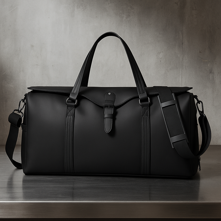 Men's Leather Trim Weekender Duffle - Travel Holdall Bag