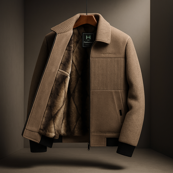 Men's Fleece-Lined Jacket – Warm Casual Outdoor Layer