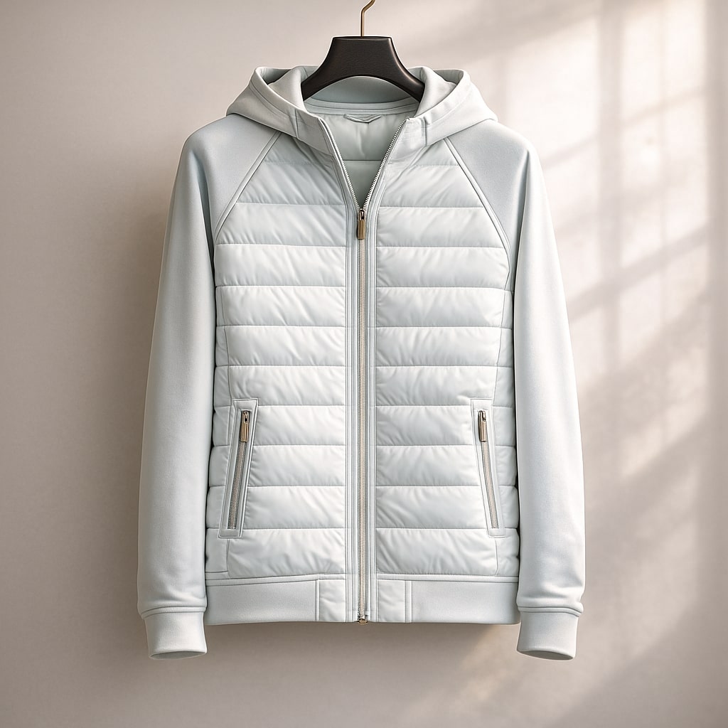Men's Quilted Zip Hoodie – Insulated Hybrid Layer