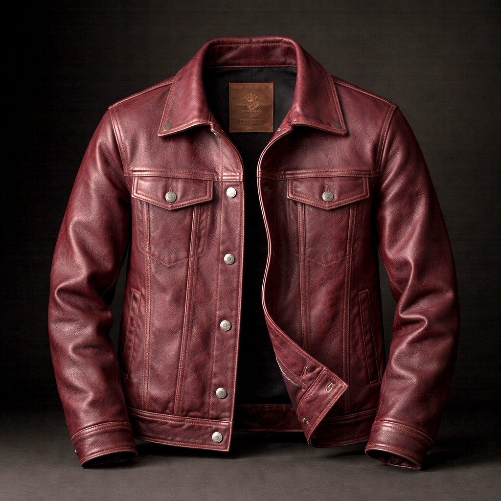 Men's Leather Trucker Jacket – Genuine Leather Vintage Moto Style