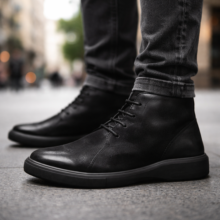 Men's Leather Chukka Boots – Cushioned Ankle Boots for Everyday Wear