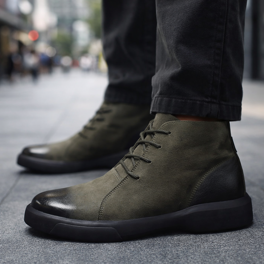 Men's Leather Chukka Boots – Cushioned Ankle Boots for Everyday Wear