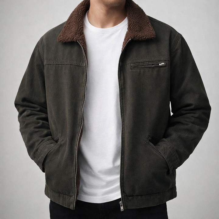 Men's Sherpa-Lined Denim Jacket – Warm Casual Trucker