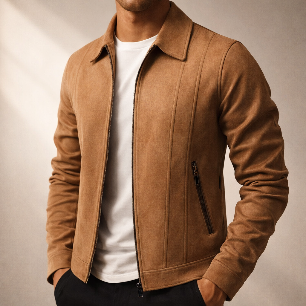Men's Marseille Suede Jacket – Vintage-Finish Casual Layering