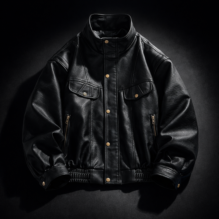 Men's Textured Leather Heritage Jacket – Vintage Layering Jacket