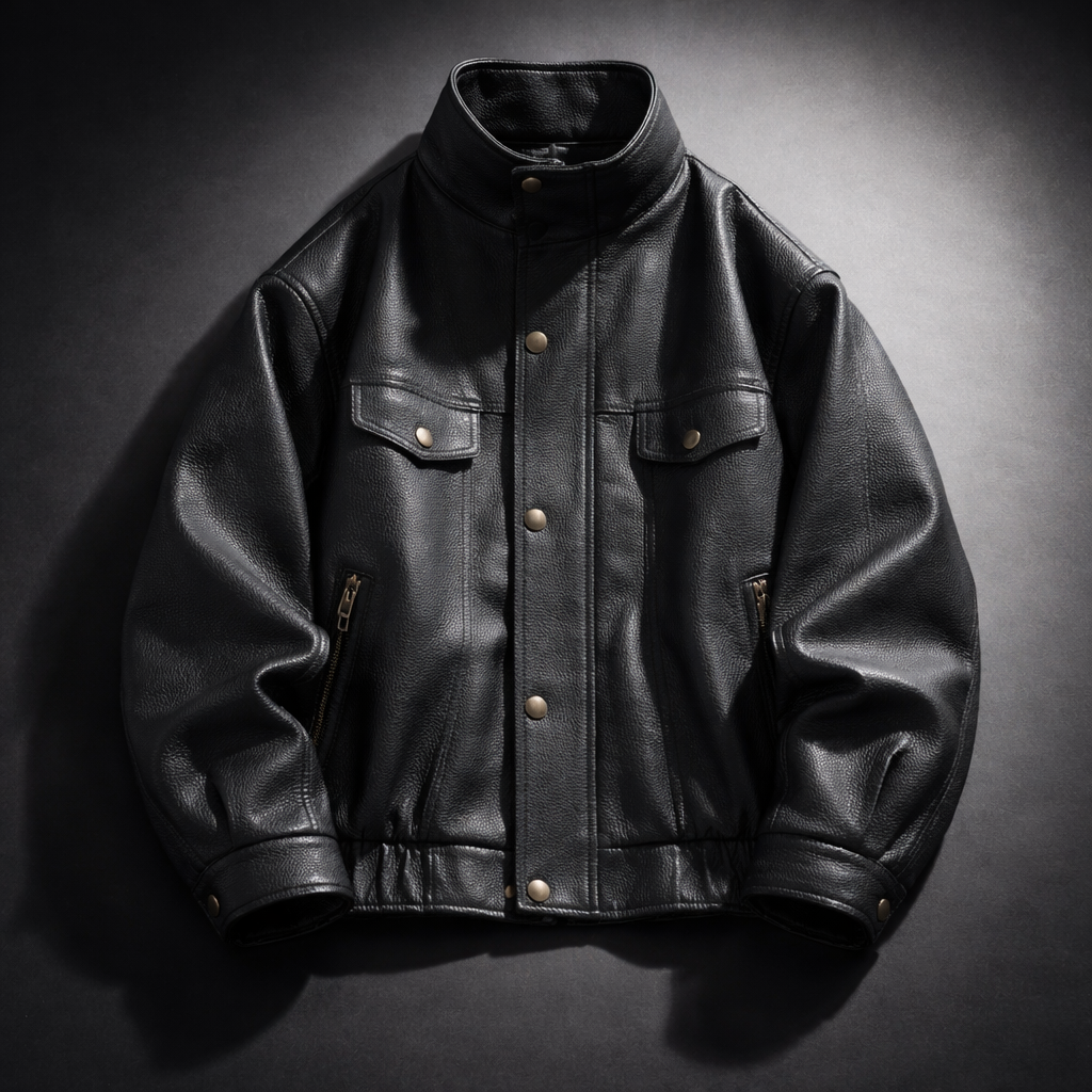 Men's Textured Leather Heritage Jacket – Vintage Layering Jacket