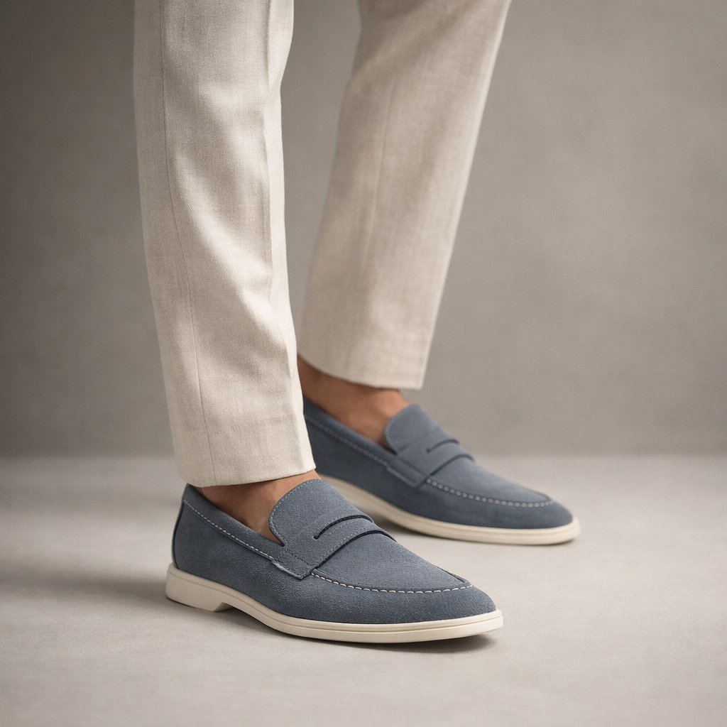 Men's Suede Slip-On Loafers – Soft Casual Driving Shoes