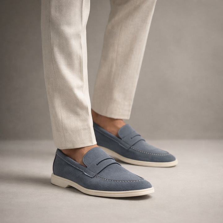Men's Suede Slip-On Loafers – Soft Casual Driving Shoes