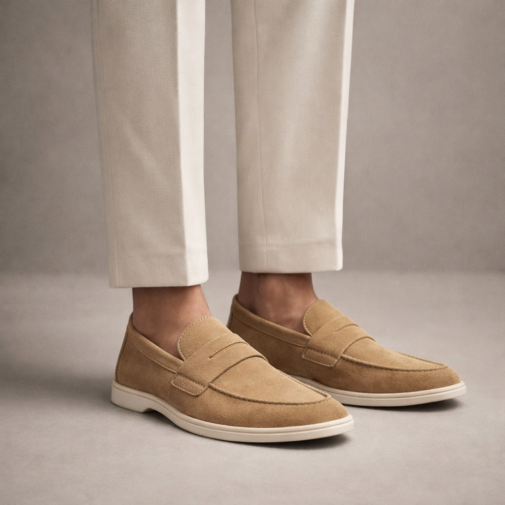Men's Suede Slip-On Loafers – Soft Casual Driving Shoes