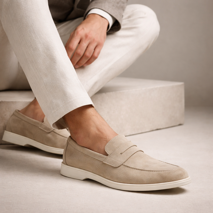 Men's Suede Slip-On Loafers – Soft Casual Driving Shoes