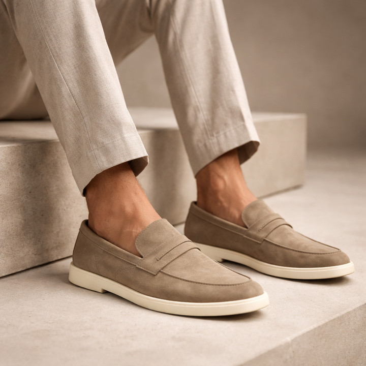 Men's Suede Slip-On Loafers – Soft Casual Driving Shoes