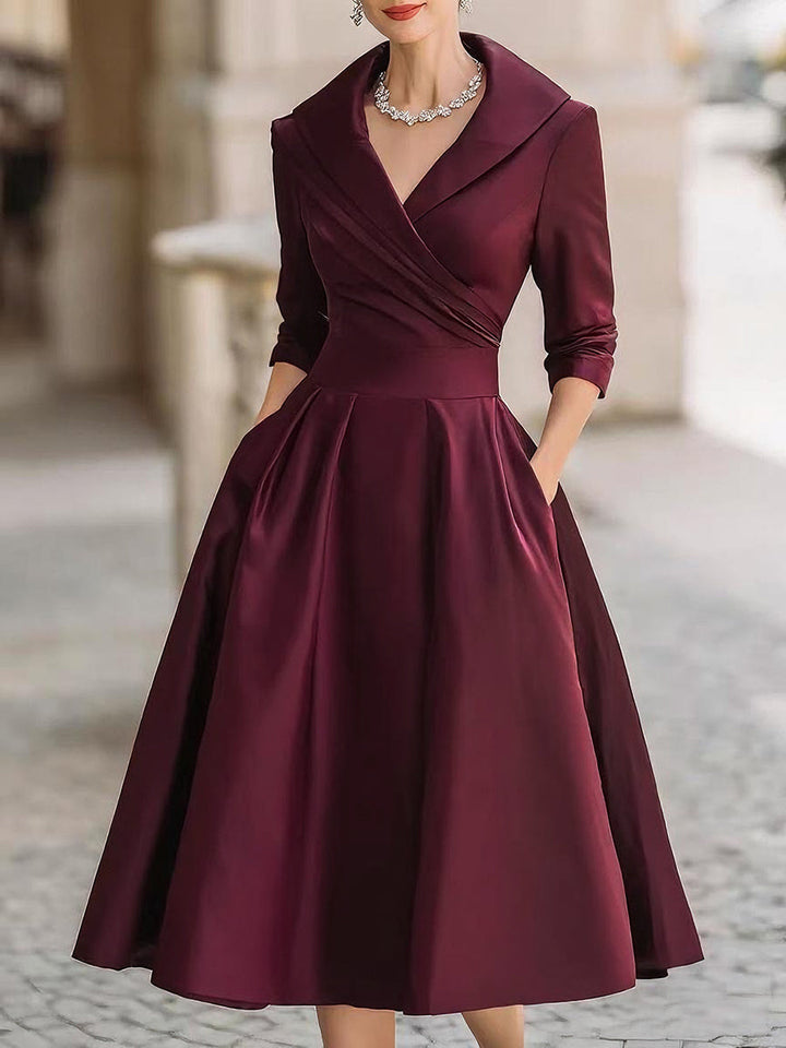 Women's Elegant Signature Midi Dress - Timeless Silhouette for