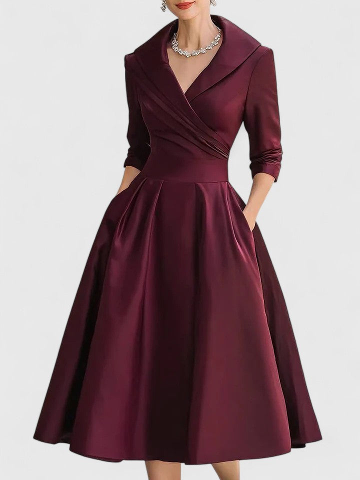 Women's Elegant Midi Dress - Effortless Style for Day or Night