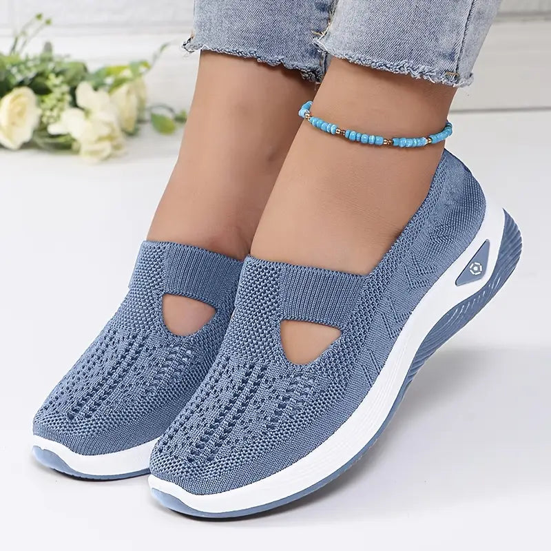 Women's Breathable Knit Slip-On Sneakers - Effortless Daily Comfort