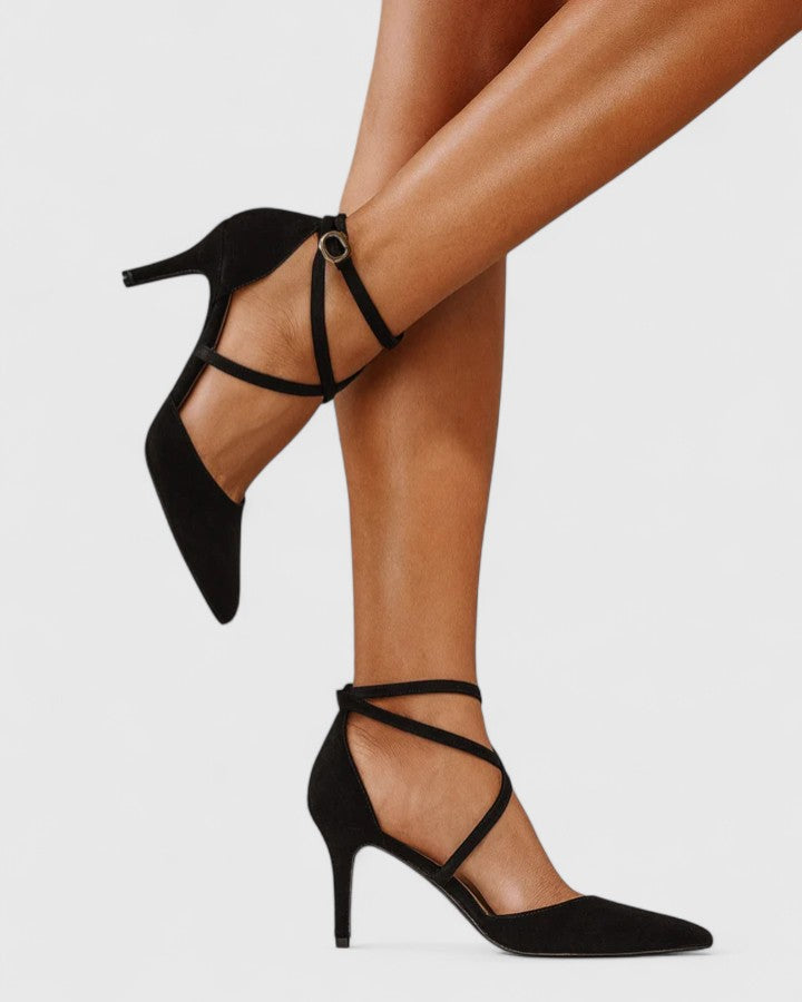 Women's Suede Strappy Stiletto Heels - Evening & Dancing