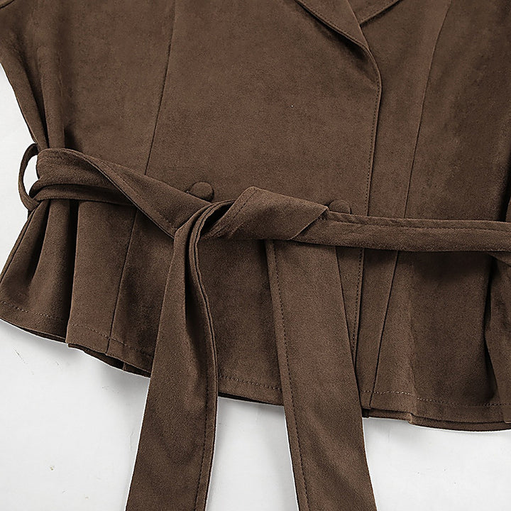 Suede Suit-Collar Casual Jacket