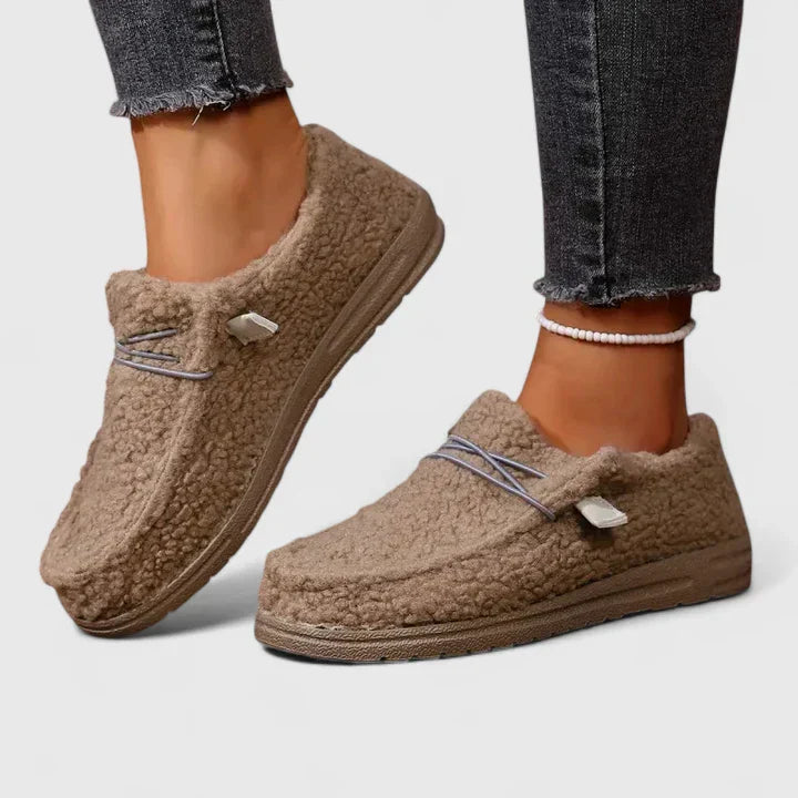 Women's Cozy Sherpa Loafers - Plush Slip-Ons for Everyday Warmth
