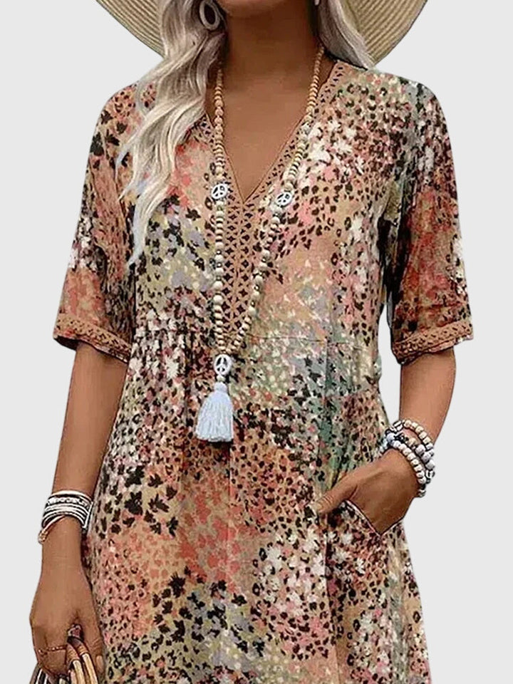 Women's Floral Midi Dress - Elegant & Versatile for Any Occasion