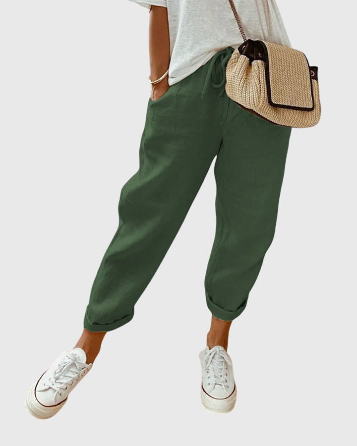 Women's High Waist Elastic Waist Pants - Everyday Comfort & Style