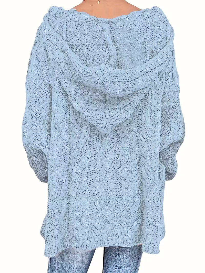 Women's Isla Chunky Knit Hooded Sweater - Cozy Cable-Knit