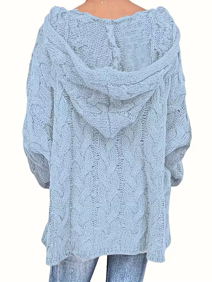 Women's Isla Chunky Knit Hooded Sweater - Cozy Cable-Knit