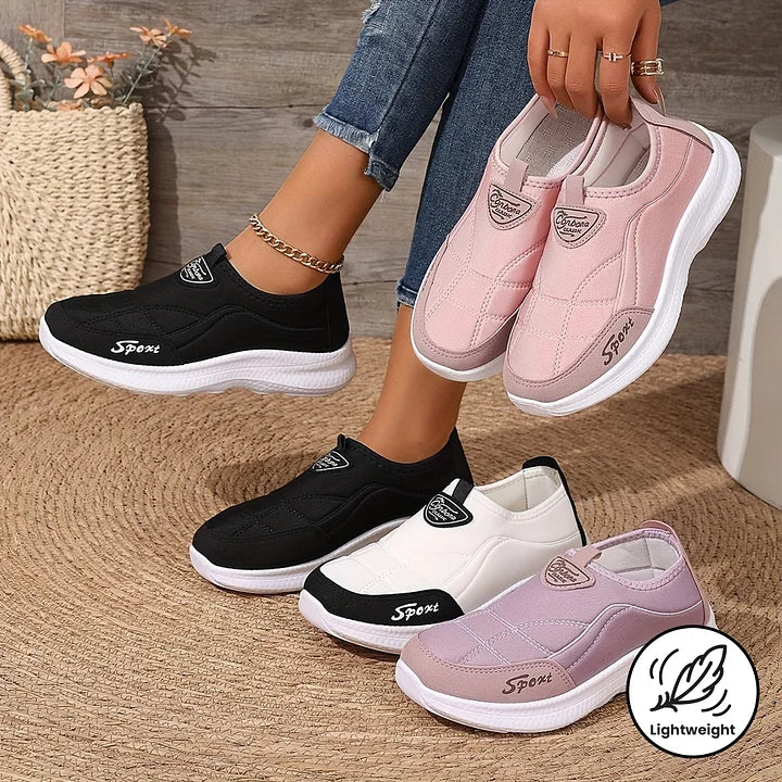 Women's Breathable Slip-On Walking Sneakers - All-Day Comfort