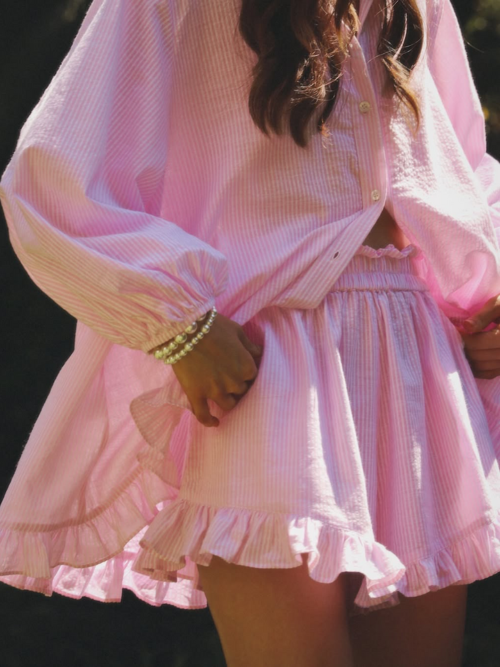 Women's Ruffle Two-Piece Set - Playful Elegance for Summer