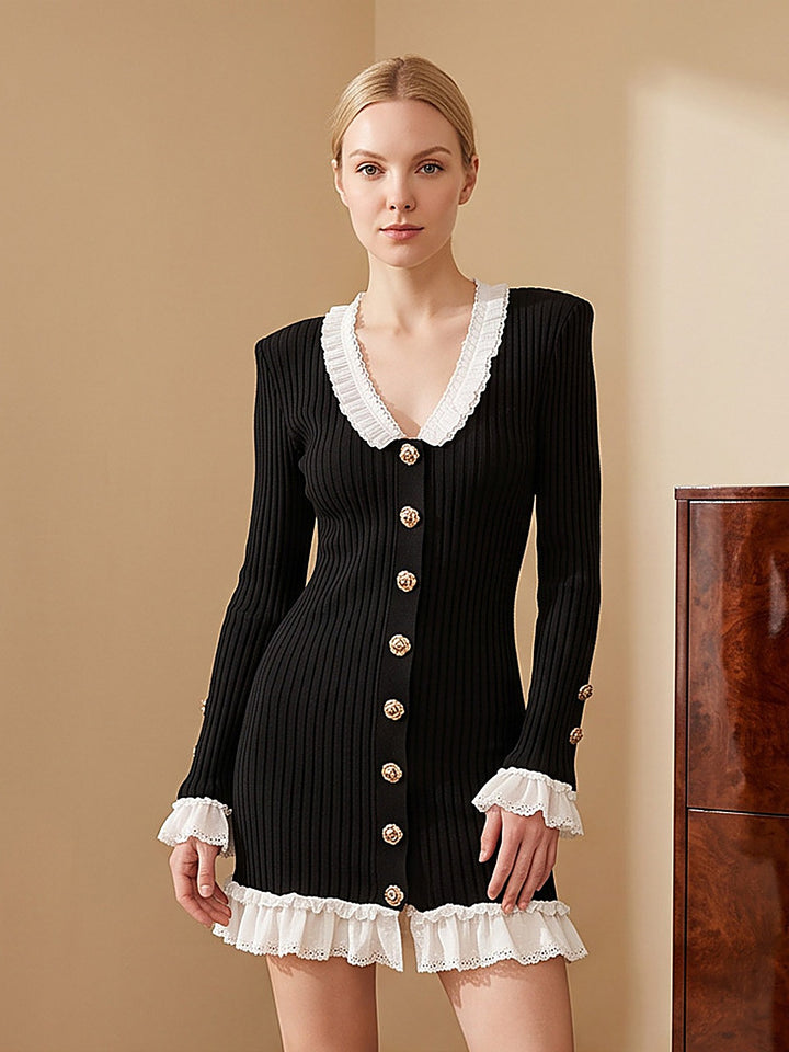 Elegant Slim Single-Breasted Shirt Dress