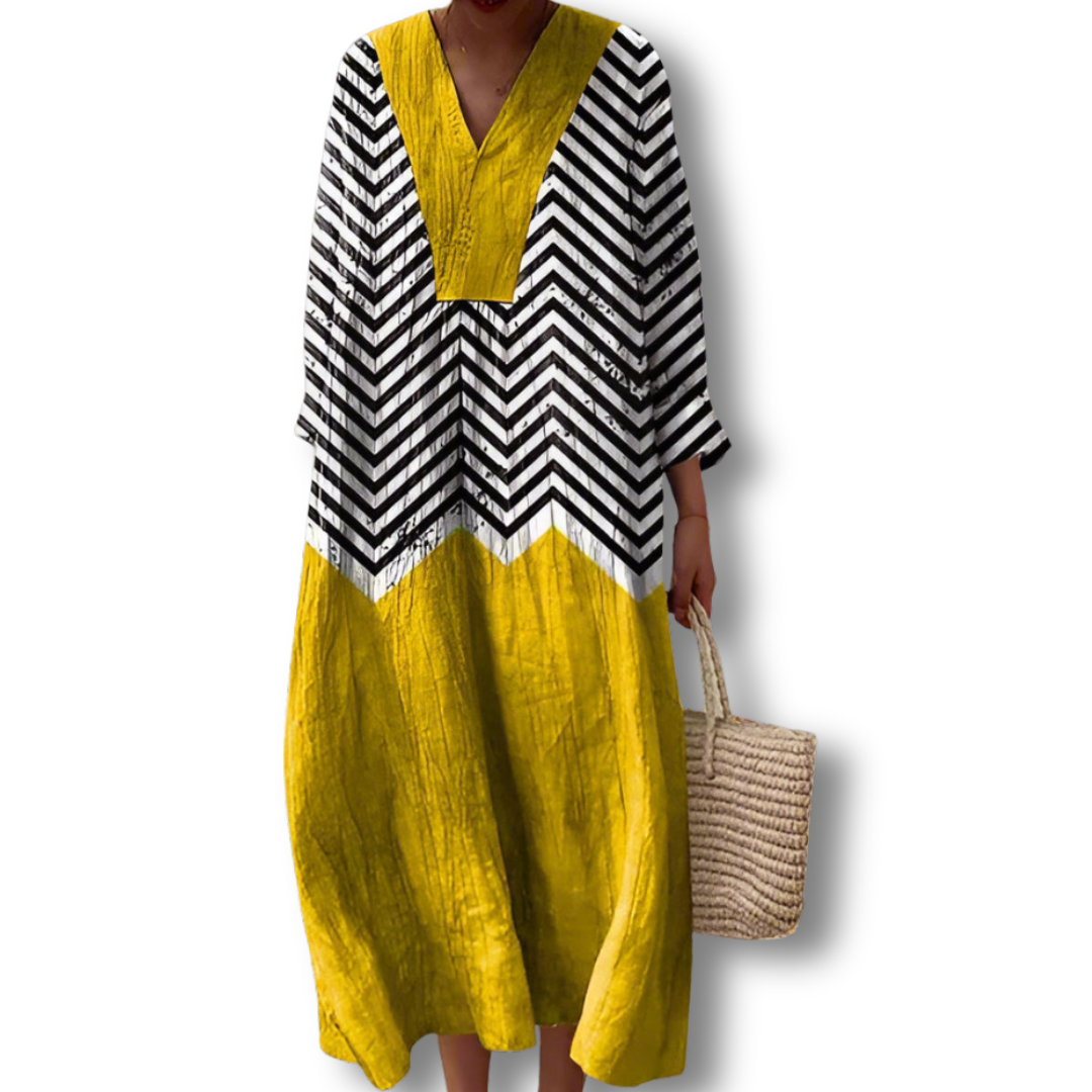 Women's Geometric Flow Dress - Effortless Summer Comfort