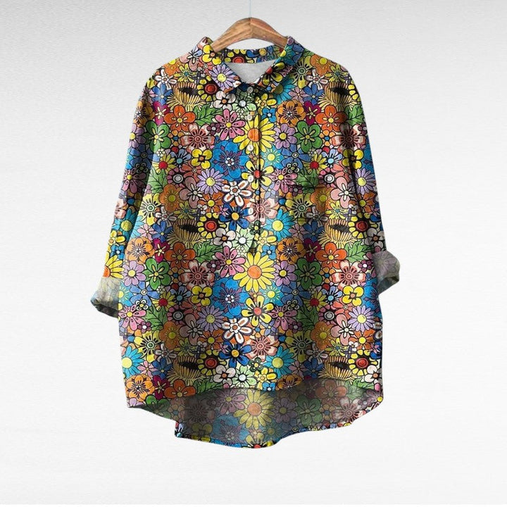 Women's Noemi Printed Long Sleeve Blouse - Elegant Summer