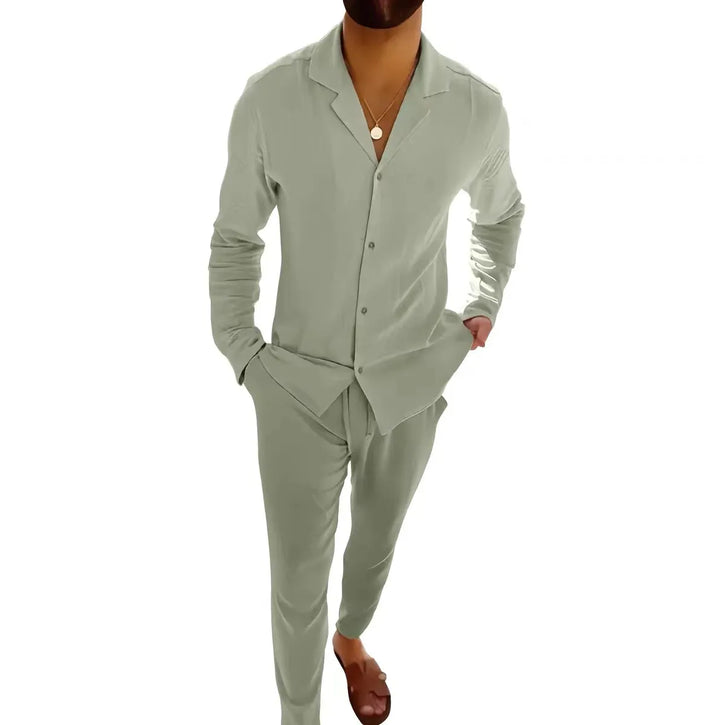 Men's Linen Summer Two-Piece Set - Breezy Warm-Weather Comfort