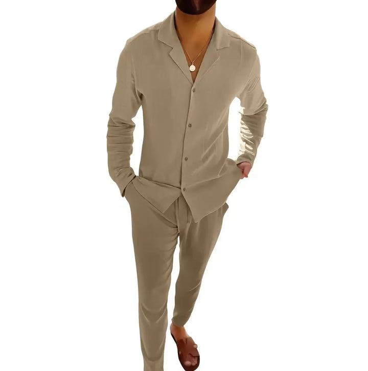 Men's Linen Summer Two-Piece Set - Breezy Warm-Weather Comfort