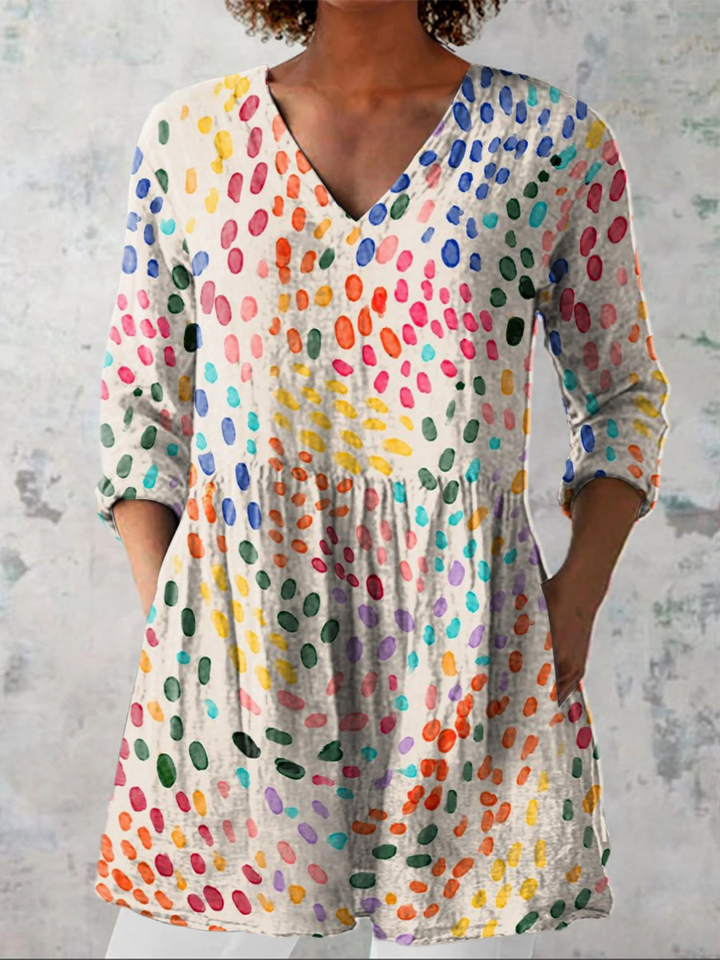 Women's V-Neck Longline Shirt - Effortless Everyday Style