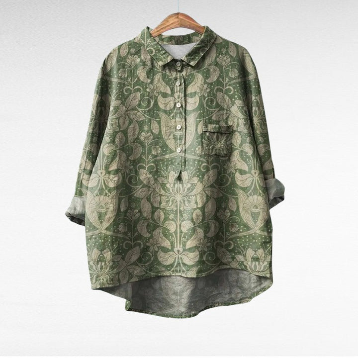 Women's Noemi Printed Long Sleeve Blouse - Elegant Summer