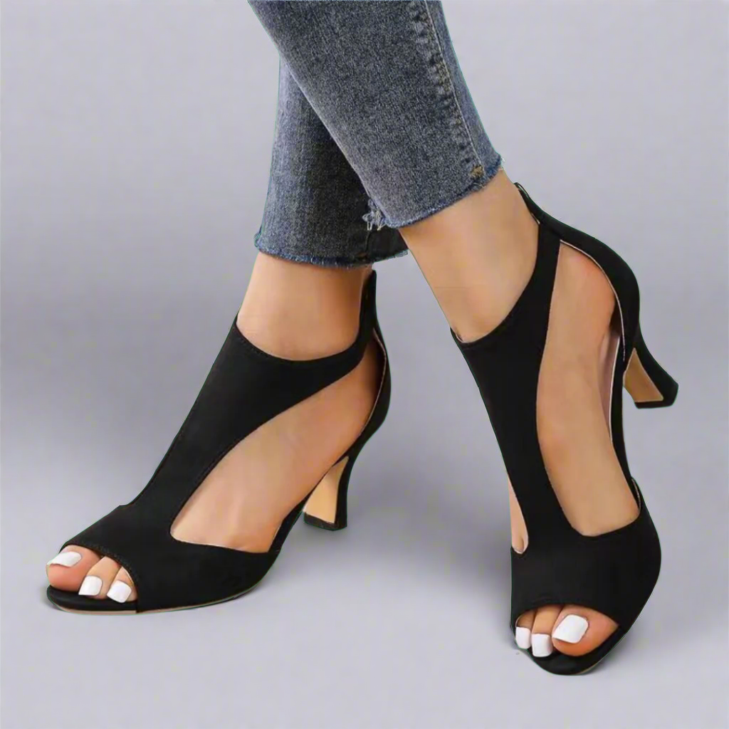 Women's Cutout Peep Toe Heels - Chic & Elegant Everyday