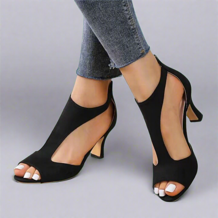 Women's Cutout Peep Toe Heels - Chic & Elegant Everyday