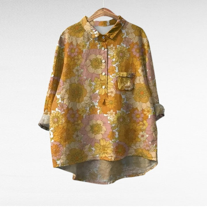 Women's Noemi Printed Long Sleeve Blouse - Elegant Summer