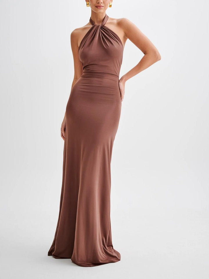 Women's Halter Maxi Dress - Sophisticated & Flattering