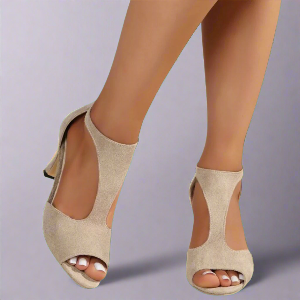 Women's Cutout Peep Toe Heels - Chic & Elegant Everyday