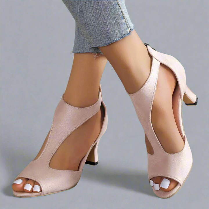 Women's Cutout Peep Toe Heels - Chic & Elegant Everyday