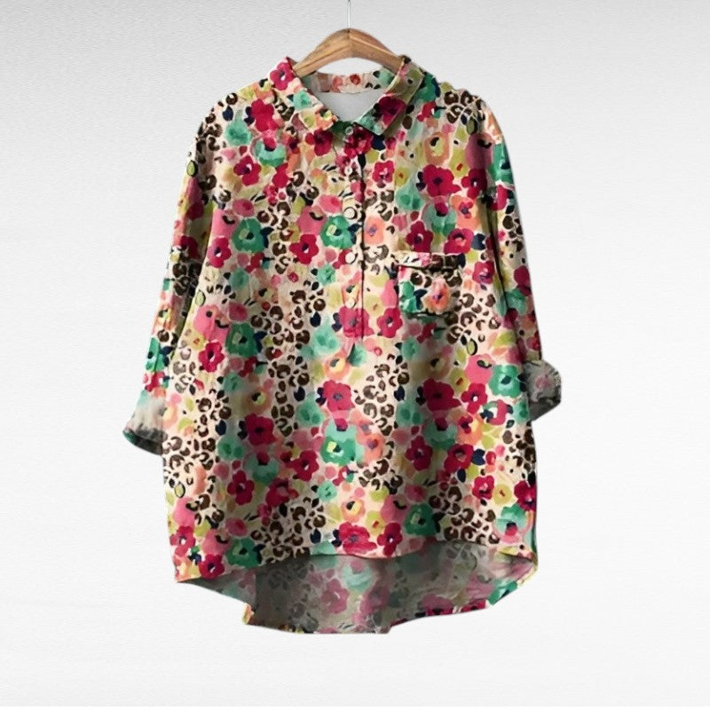 Women's Noemi Printed Long Sleeve Blouse - Elegant Summer