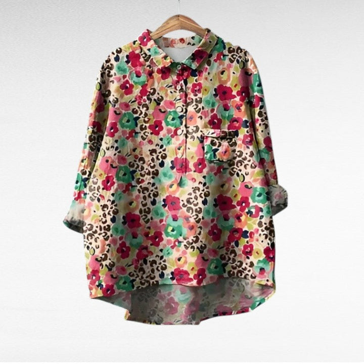 Women's Noemi Printed Long Sleeve Blouse - Elegant Summer