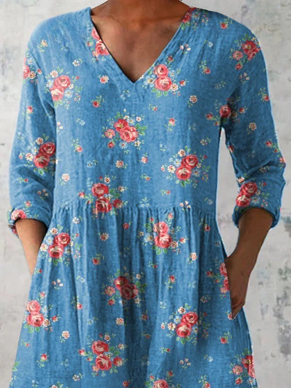 Women's Extended V-Neck Long Sleeve Blouse - Everyday Elegance
