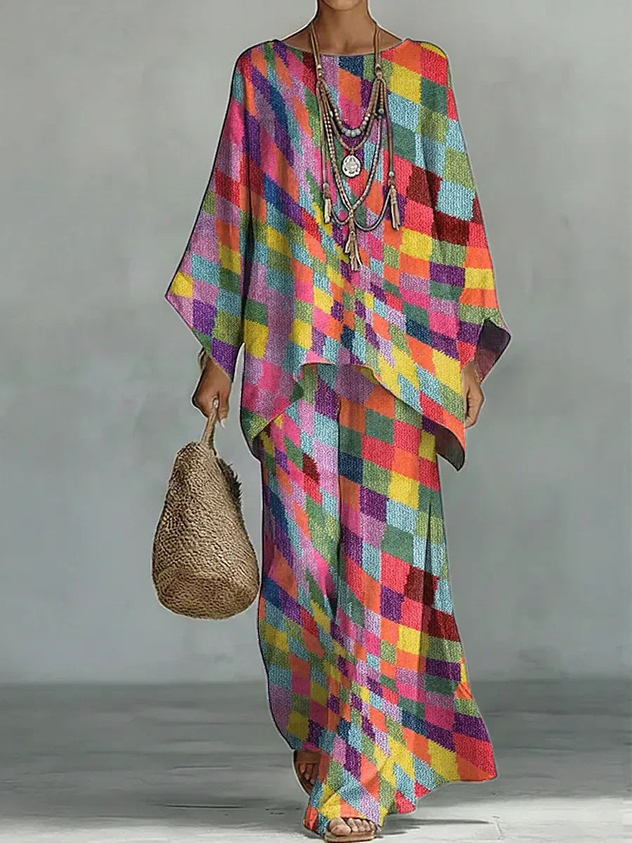 Women's Printed Comfort Two-Piece Set - Effortless Everyday Style