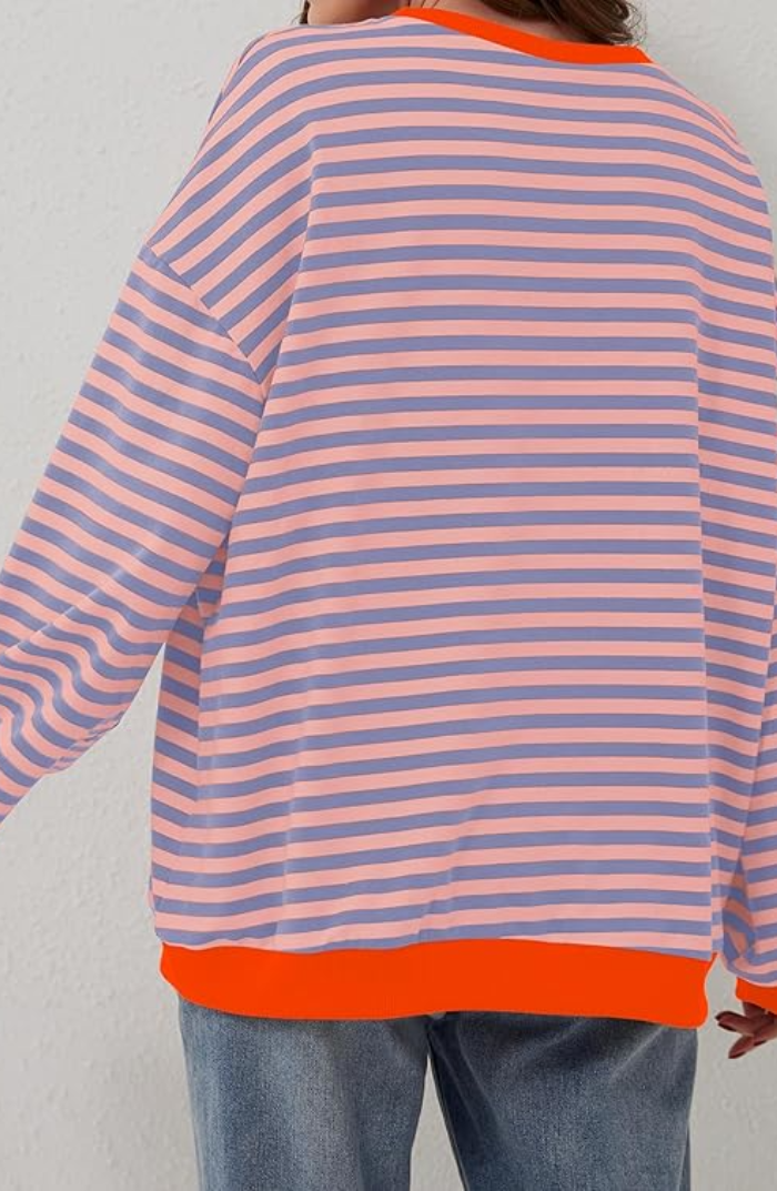 Women's Oversized Striped Sweater - Cozy & Bold Style