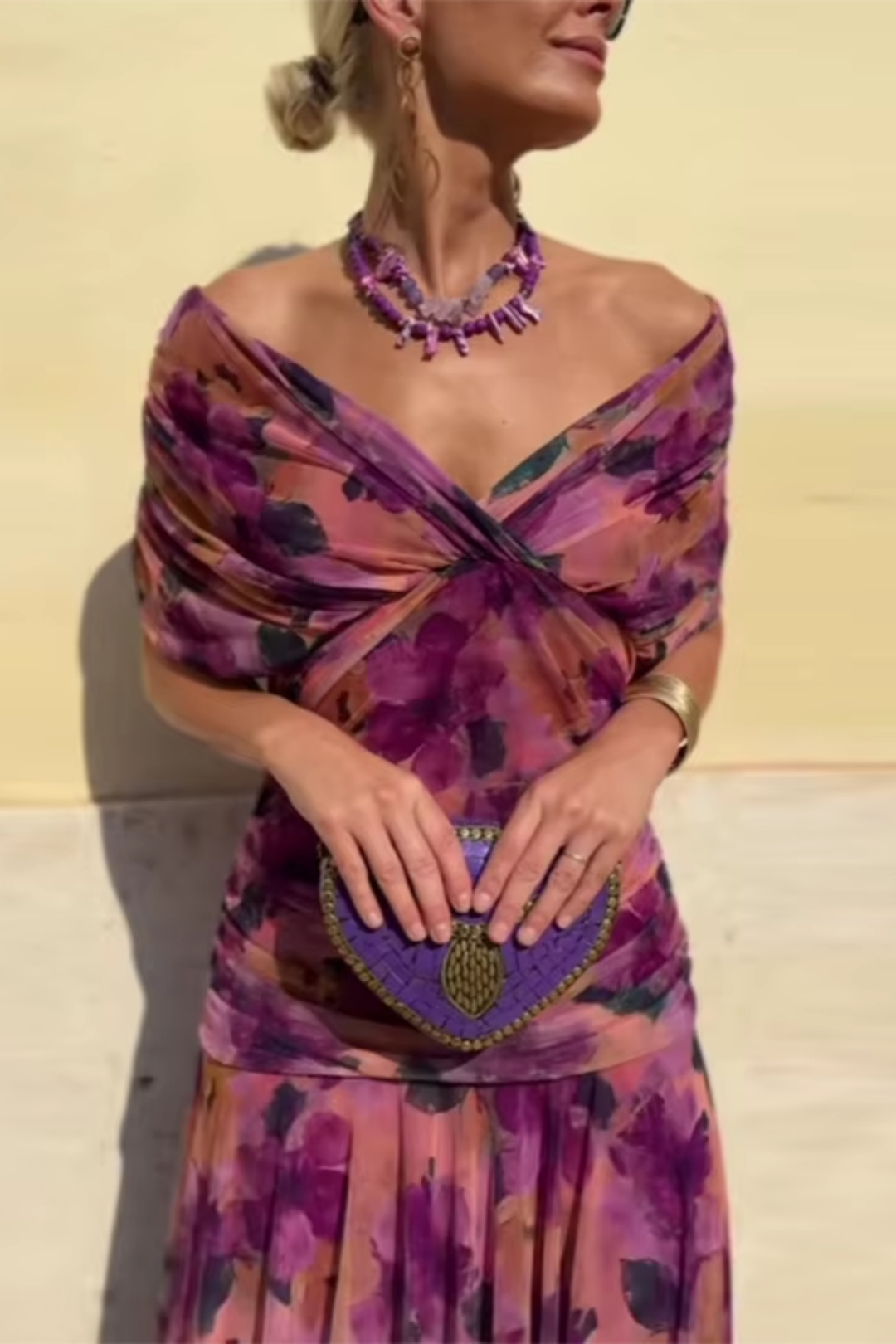 Women's Elegant Maxi Party Dress with V-Neck - Perfect for Evenings