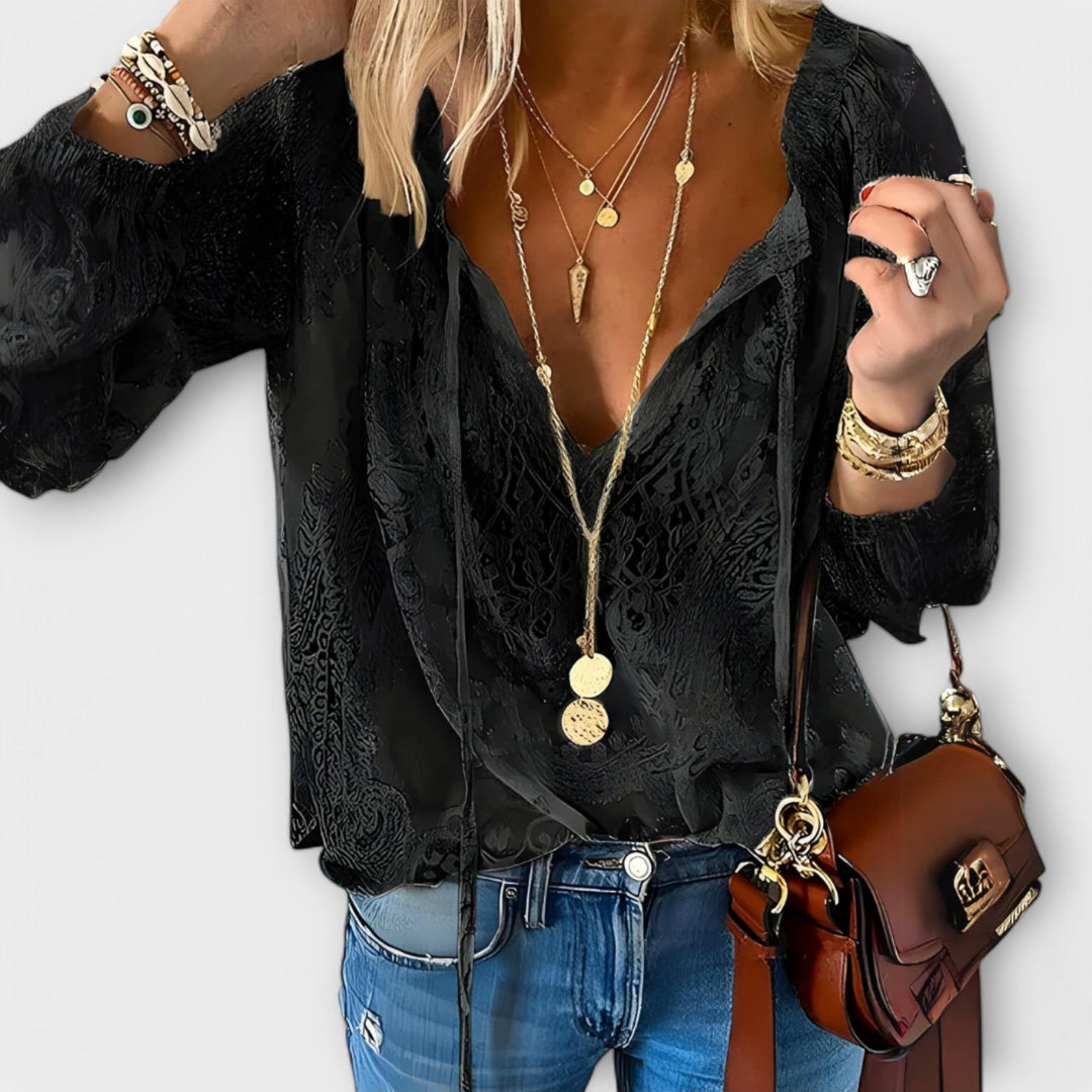 Women's Lace Blouse - Sophisticated Bohemian Style