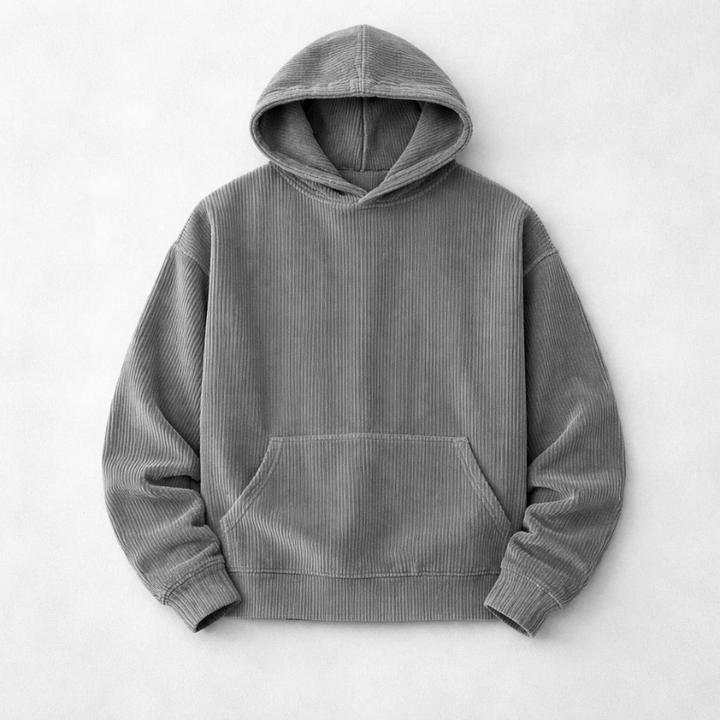 Men's Corduroy Hoodie – Relaxed Fit Hooded Sweatshirt